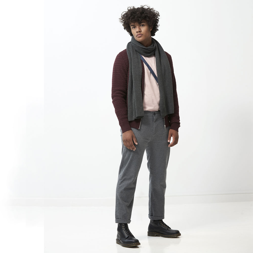 paletti shop the look Scarf Cardigan Chino pants